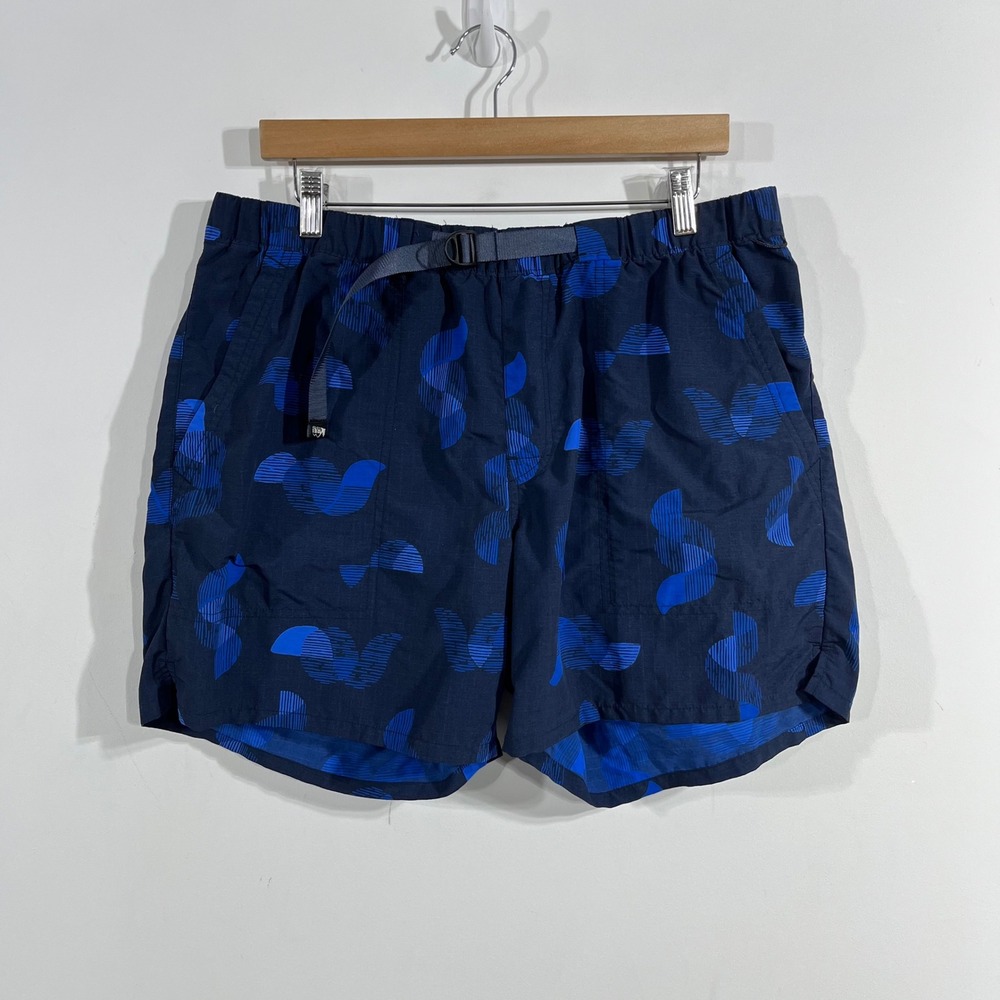 REI Co-op Mens Large Blue Board Shorts Print Hiking Ripstop Amphib Gorpcore Surf